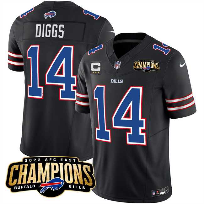 Men & Women & Youth Buffalo Bills #14 Stefon Diggs Black 2023 F.U.S.E. AFC East Champions With 4-star C Ptach Stitched Jersey->buffalo bills->NFL Jersey